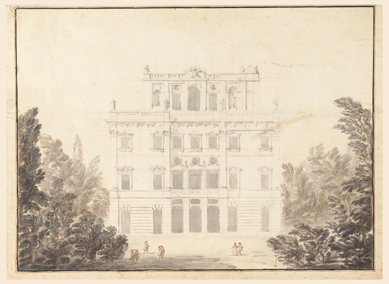 Kresba, Návrh kasina v parku, 1728-84 od Unknown artistUnknown artist
