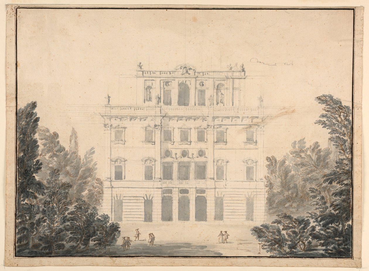 Kresba, Návrh kasina v parku, 1728-84 od Unknown artistUnknown artist