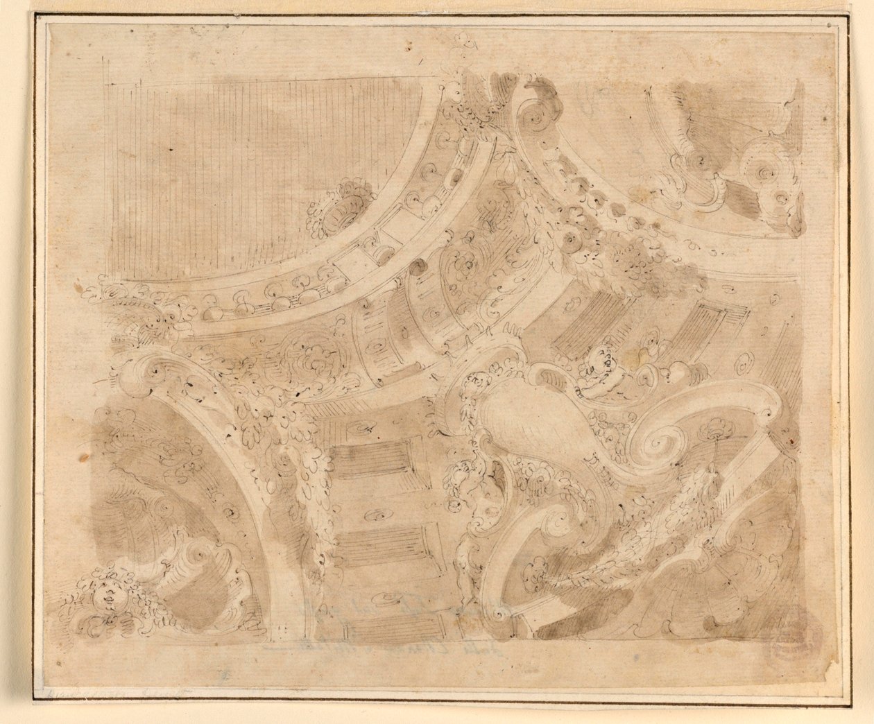 Kresba, návrh stropu, 1700-1750 od Unknown artistUnknown artist