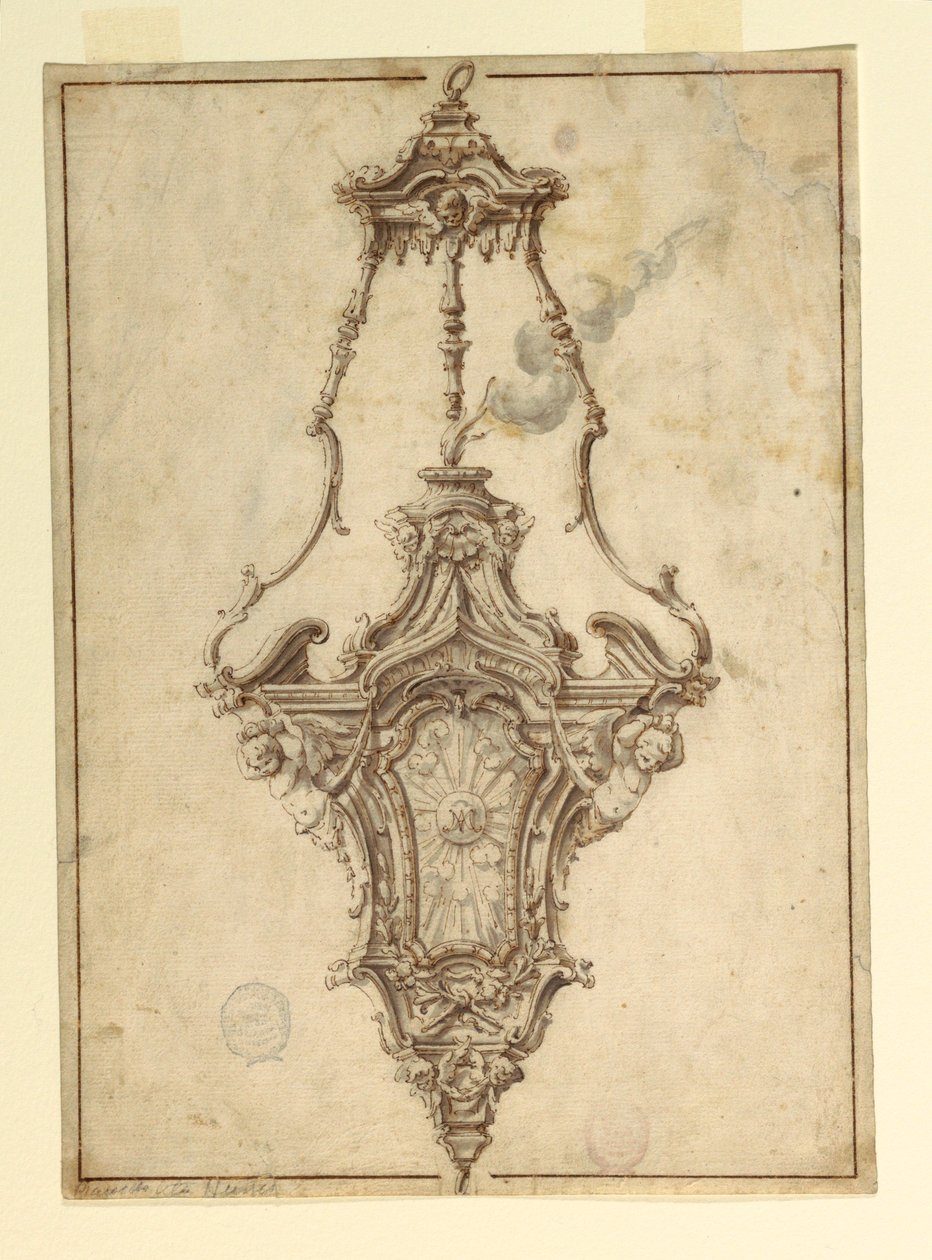 Kresba, návrh kadidelnice, 1725-1750 od Unknown artistUnknown artist