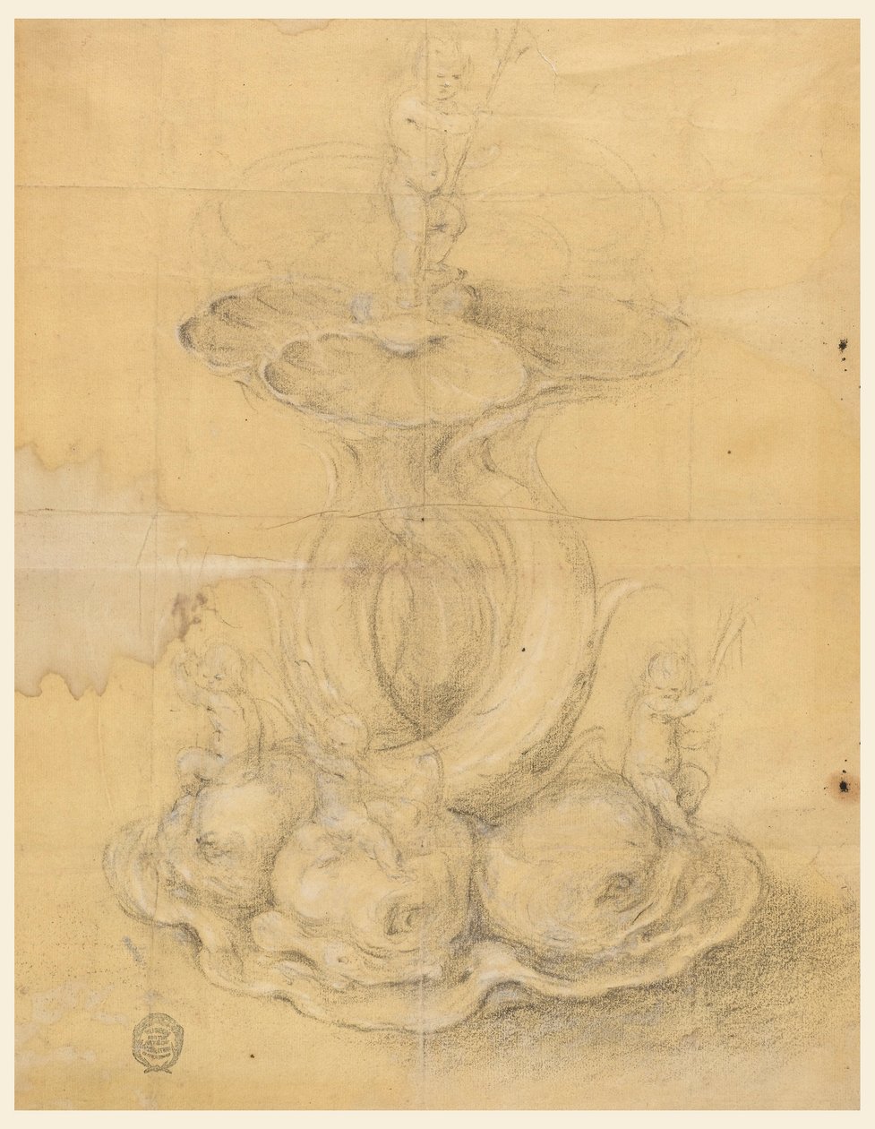 Kresba, návrh středového dílu, 1630-60 od Unknown artistUnknown artist