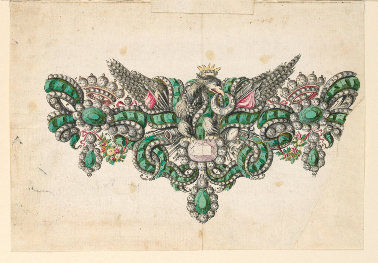 Kresba, návrh brože, 1740-50 od Unknown artistUnknown artist