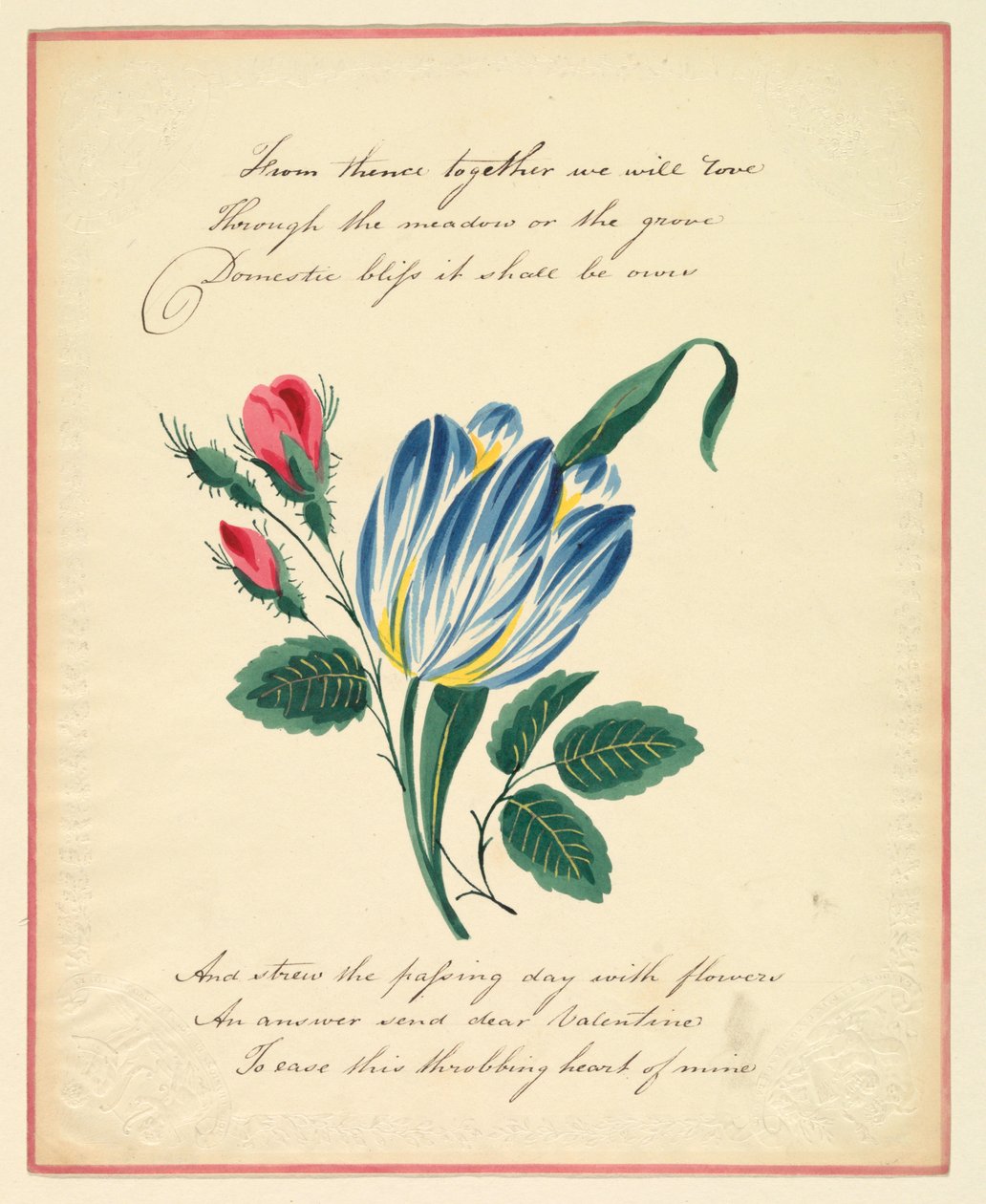 Blahopřání, "Odtud budeme společně milovat...", asi 1819 od Unknown artistUnknown artist