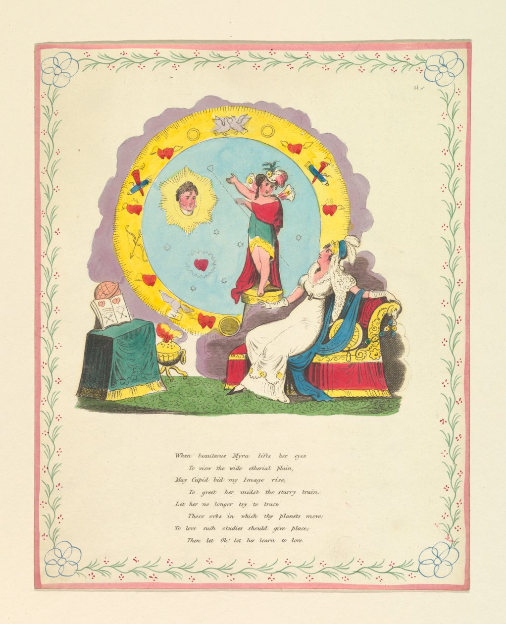 Blahopřání, "When beauteous Myra...lifts her eyes...", ca. 1822 od Unknown artistUnknown artist