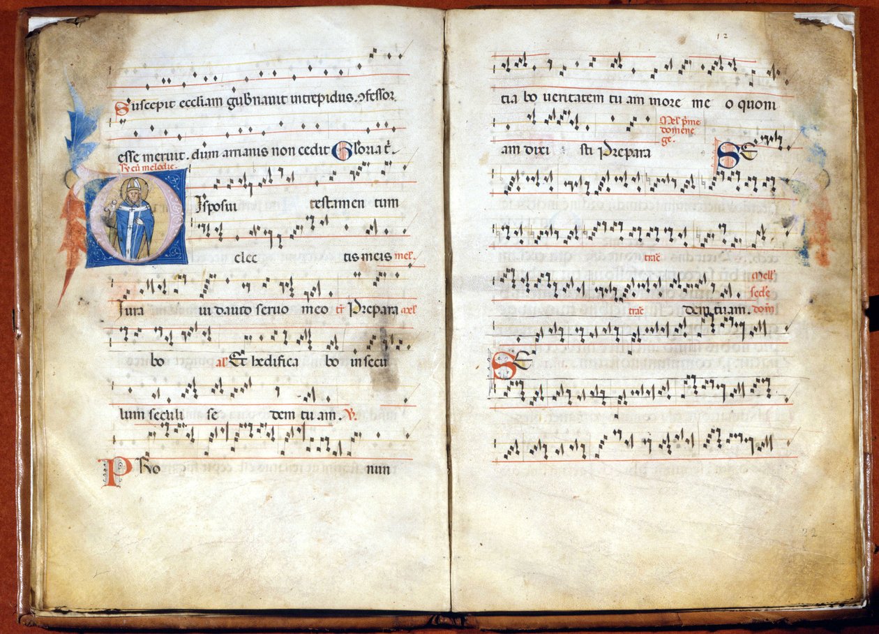 Misál ambroziánské liturgie ze 14. století. Archiv kapituly sv. Ambrože, Milán od Unknown artist