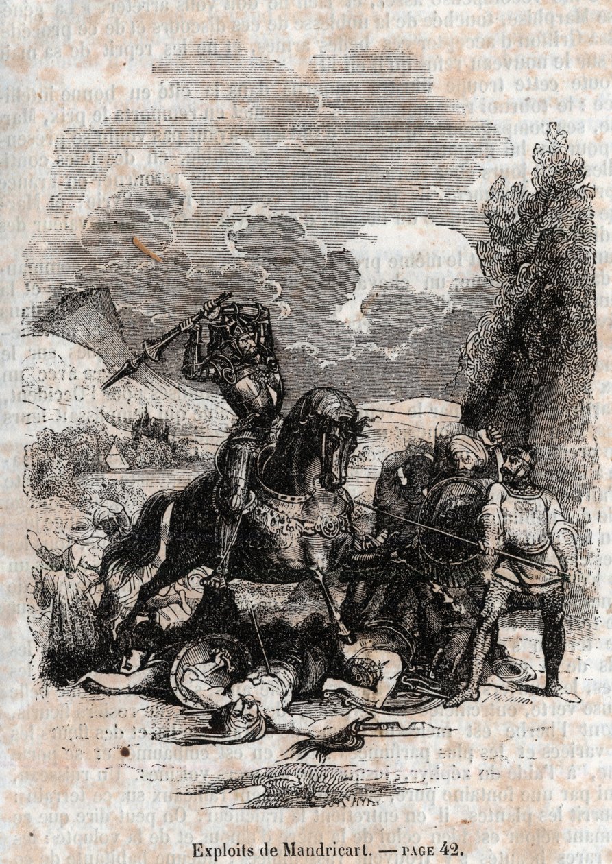 1851 rytina „“ Roland furieux““ od Unknown artist