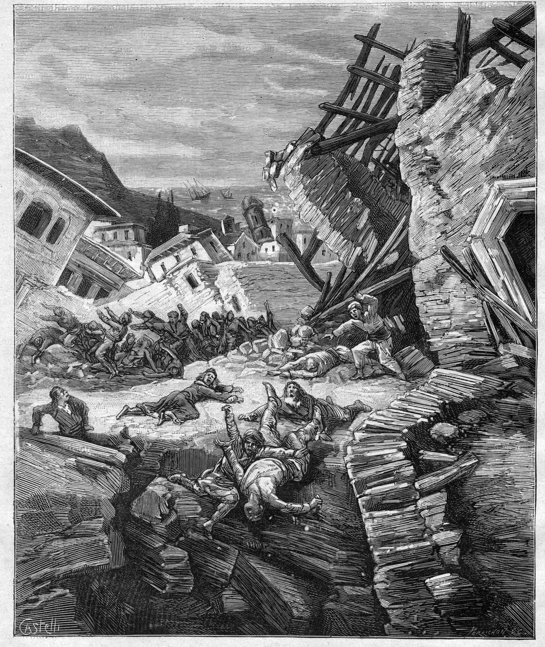 1881 zemětřesení na Chiosu – Řecko – zemětřesení na Chiosu od Unknown artist