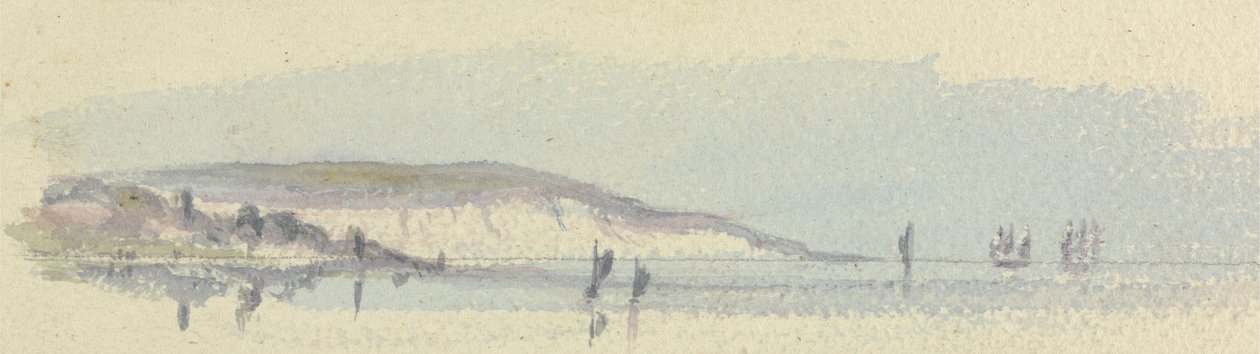 Pobřeží s loděmi na moři od Unknown artist