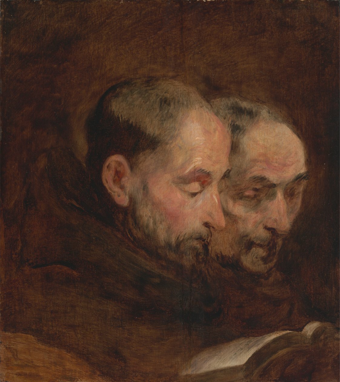 Kopie po malbě tradičně připisované Van Dyckovi ze čtení dvou mnichů od Unknown artist