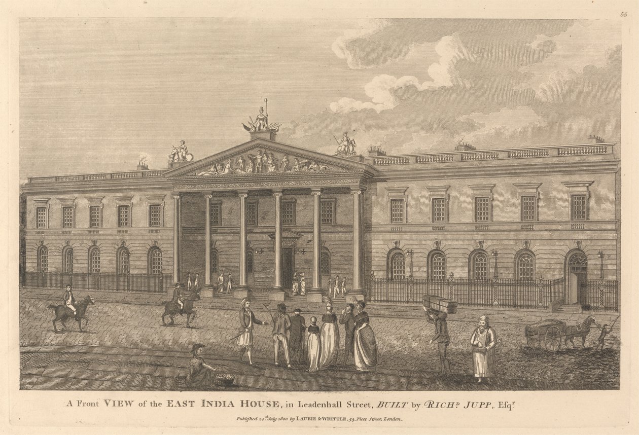 Čelní pohled na East India House v Leadenhall Street od Unknown artist
