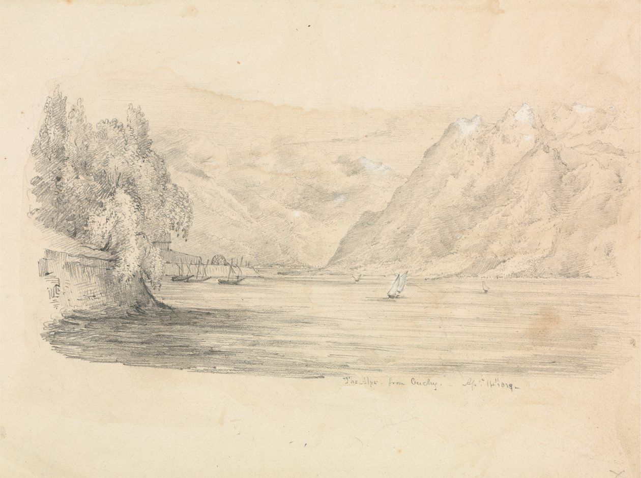 Jezero obklopené horami od Unknown artist