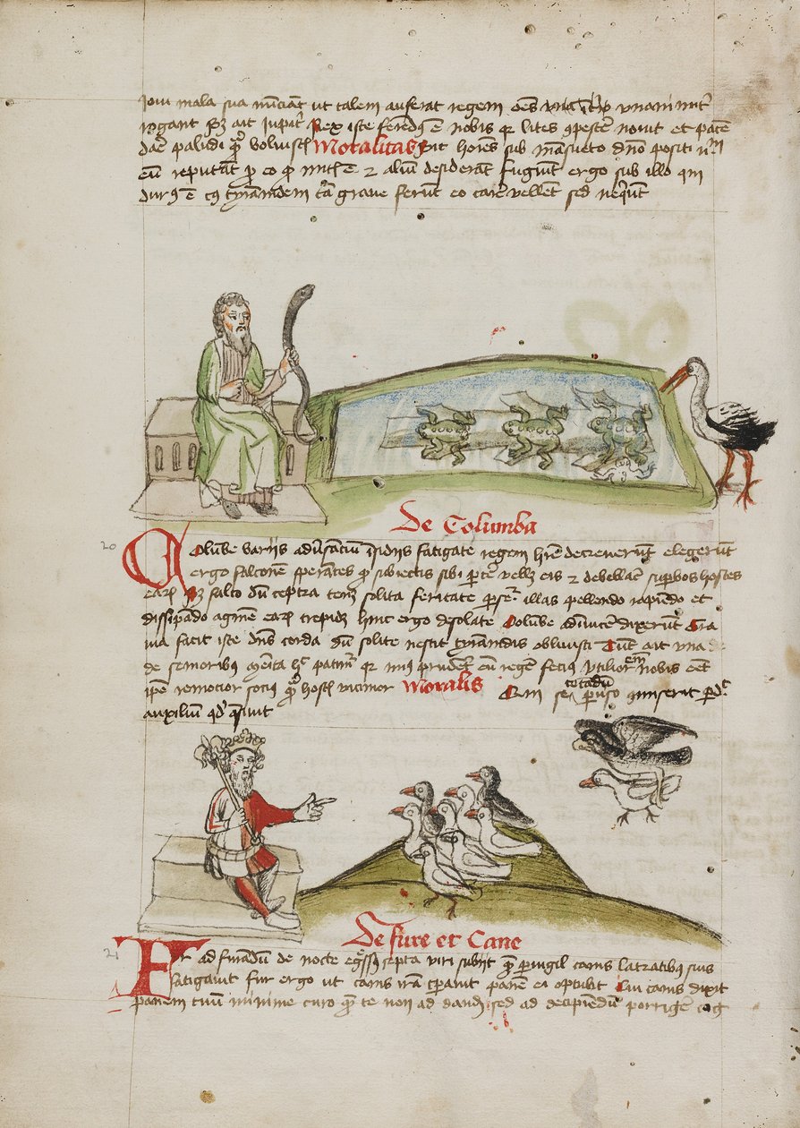 Muž s hadem v ruce; Král mluvící k hejnu holubů od Unknown artist