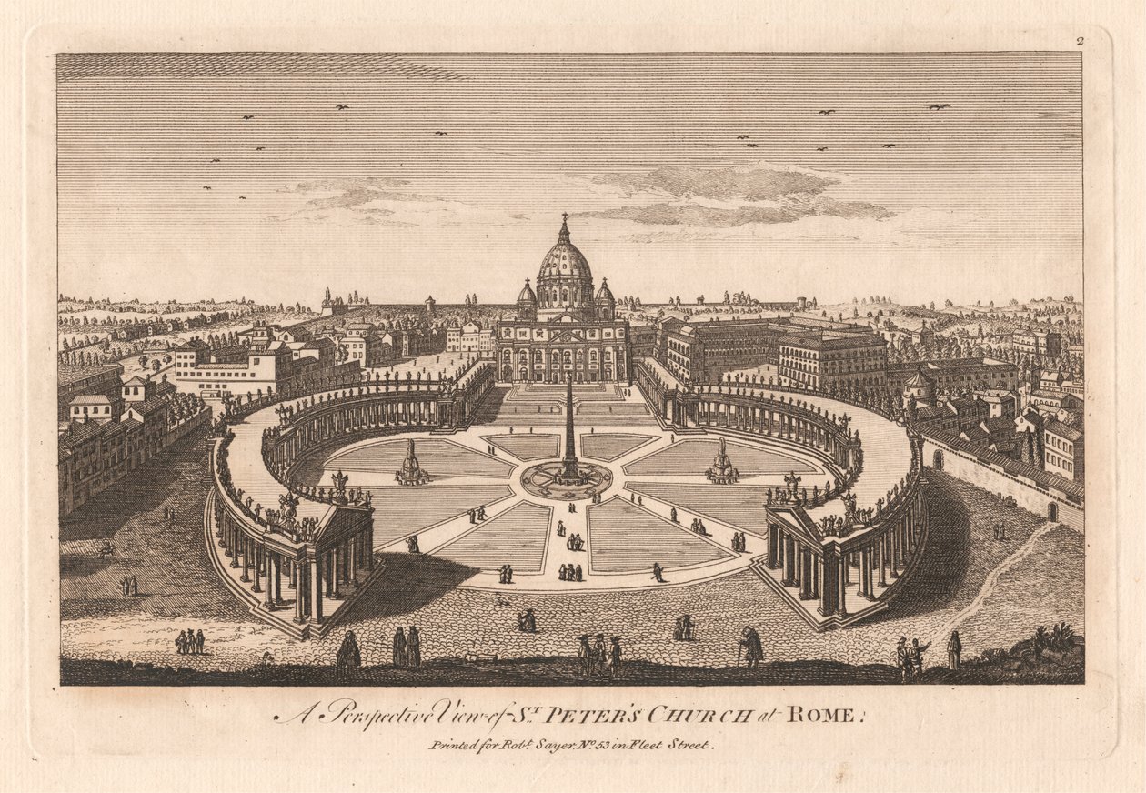 Perspektivní pohled na kostel svatého Petra v Římě od Unknown artist