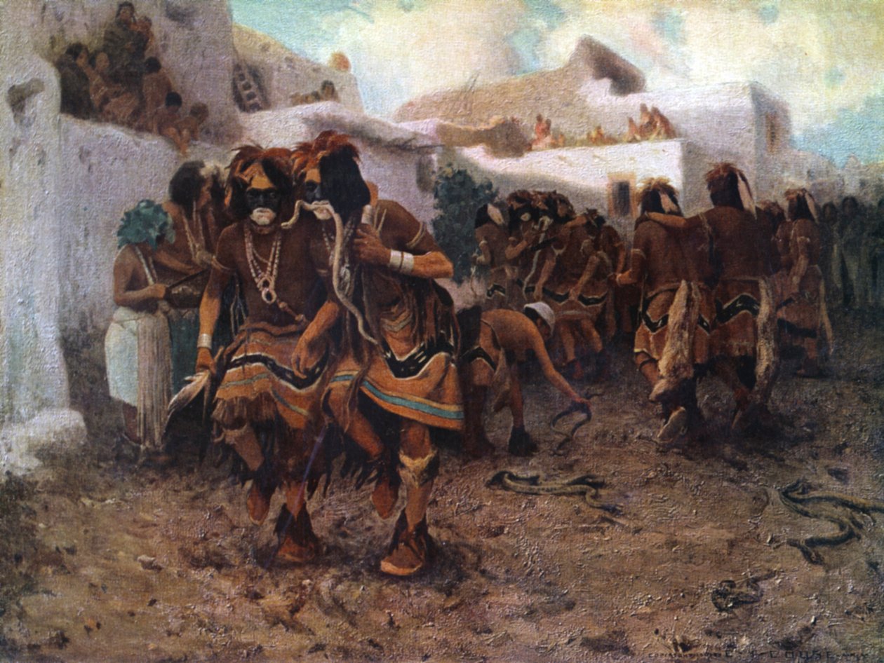 Modlitba za déšť, z knihy "Američtí indiáni: Huckel 1920 (tisk). od Unknown artist