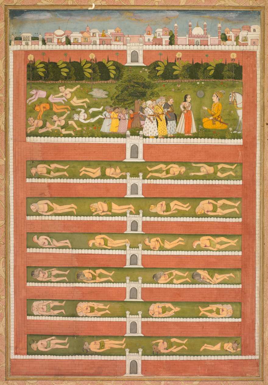 Princezna a démoni před šlechticem: List z poetické romance vztahující se k Shah Alam I (recto) od Unknown artist