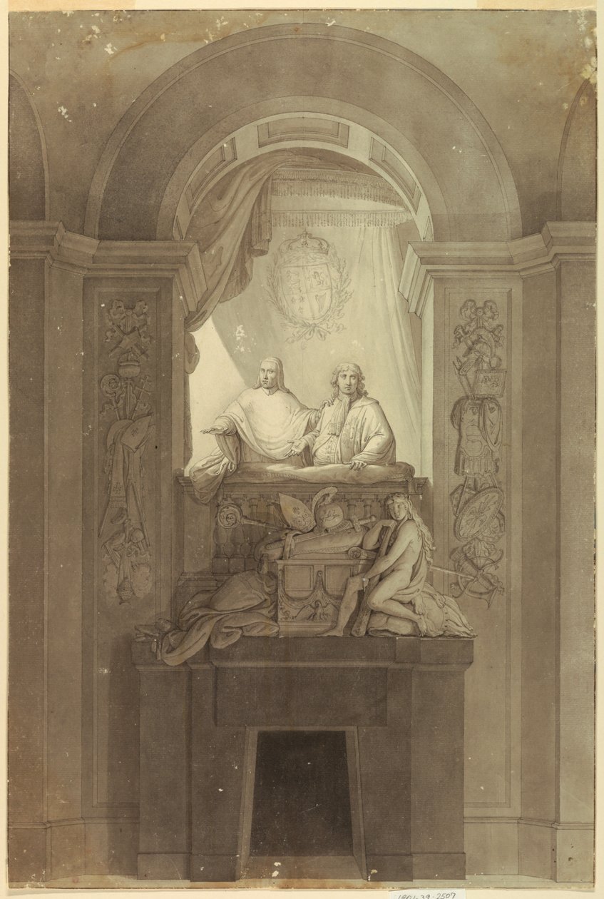 Hrobový pomník Henryho kardinála Yorku (1725-1807) a Charlese Edwarda Stuarta, „mladého uchazeče“ (1720-1788) od Unknown artist