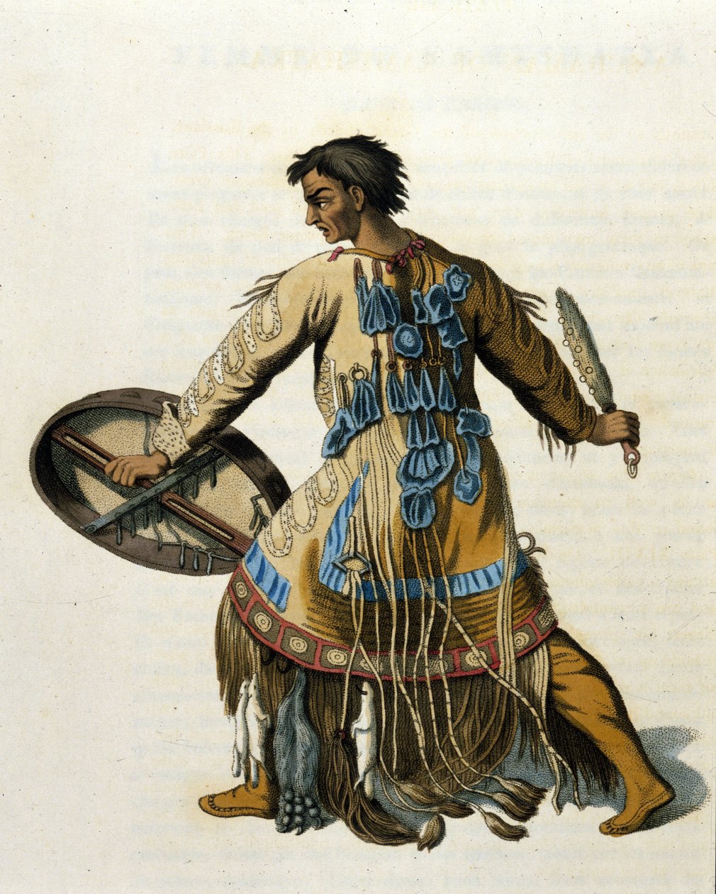 Sibiřský šaman. 19. století rytina. od Unknown artist