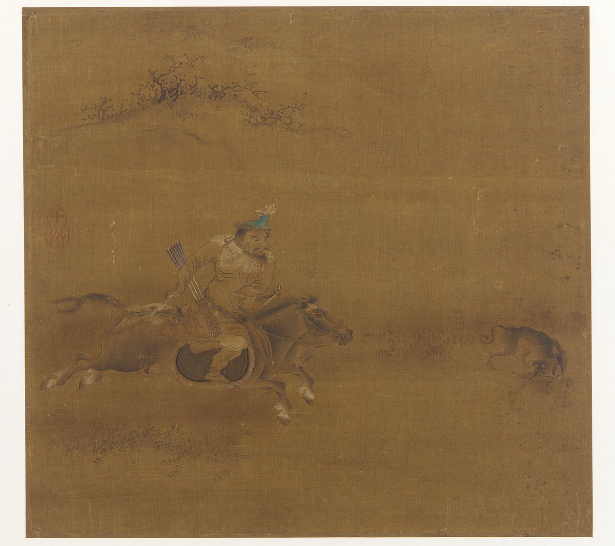 Tatarský jezdec coursing zajíce od Unknown artist