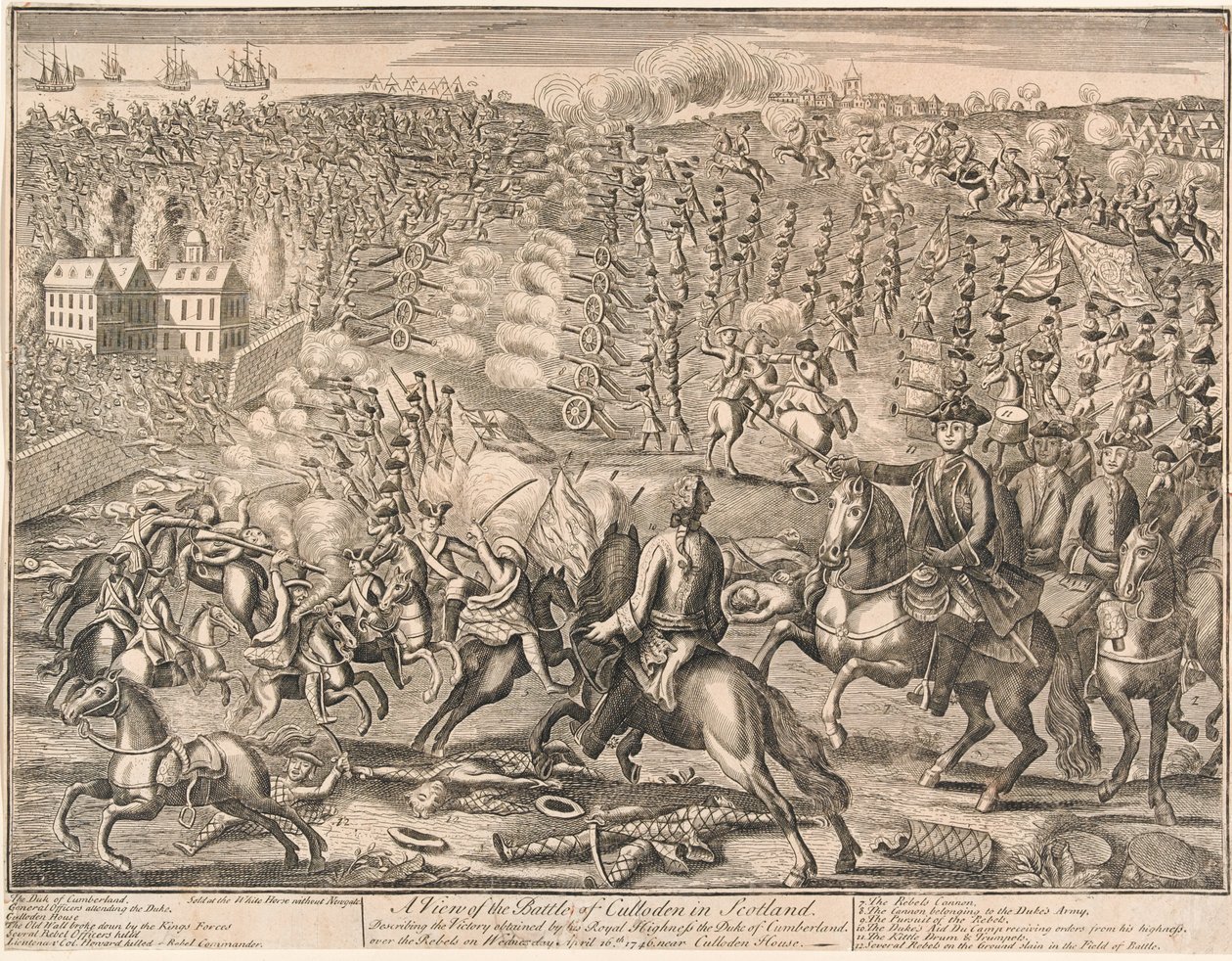 Pohled na bitvu u Cullodenu ve Skotsku?, 1746 od Unknown