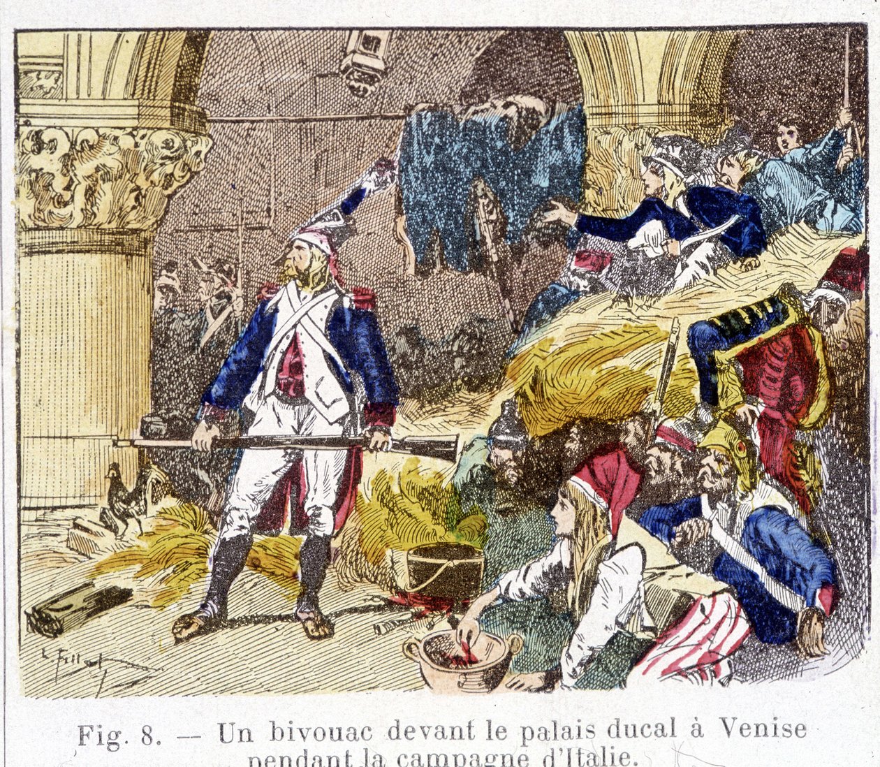 Bivak před vévodským palácem v Benátkách během italského tažení od Unknown artist