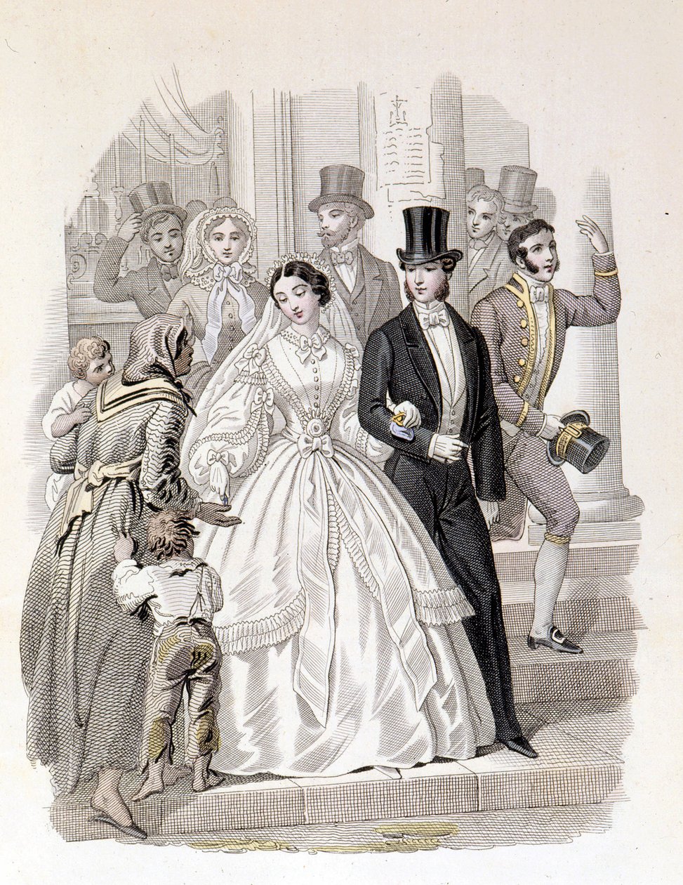 Měšťanská svatba, rytina z roku 1860. od Unknown artist