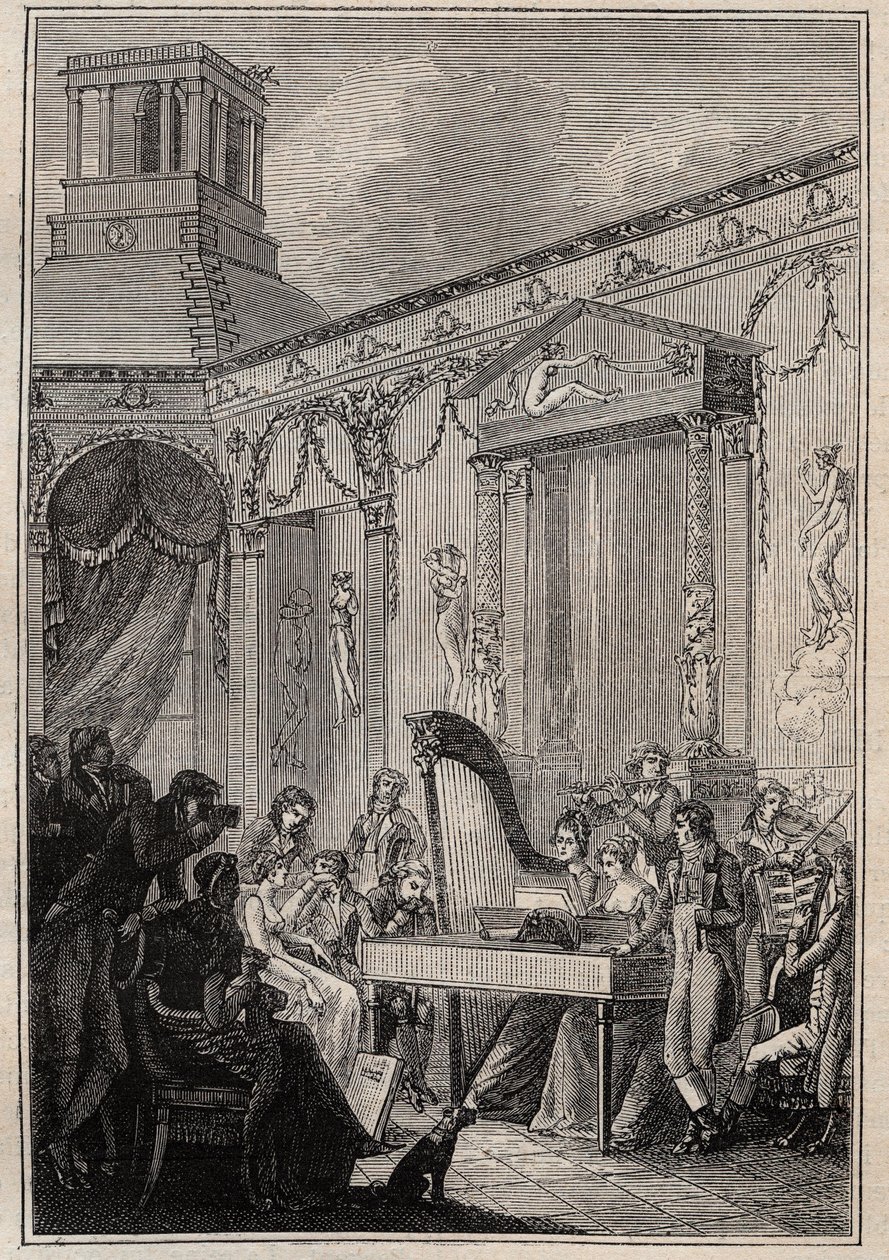 Koncert Pierre-Jean Garat (Pierre Jean) 1762-1823 francouzský hudebník a barytonový zpěvák od Unknown artist