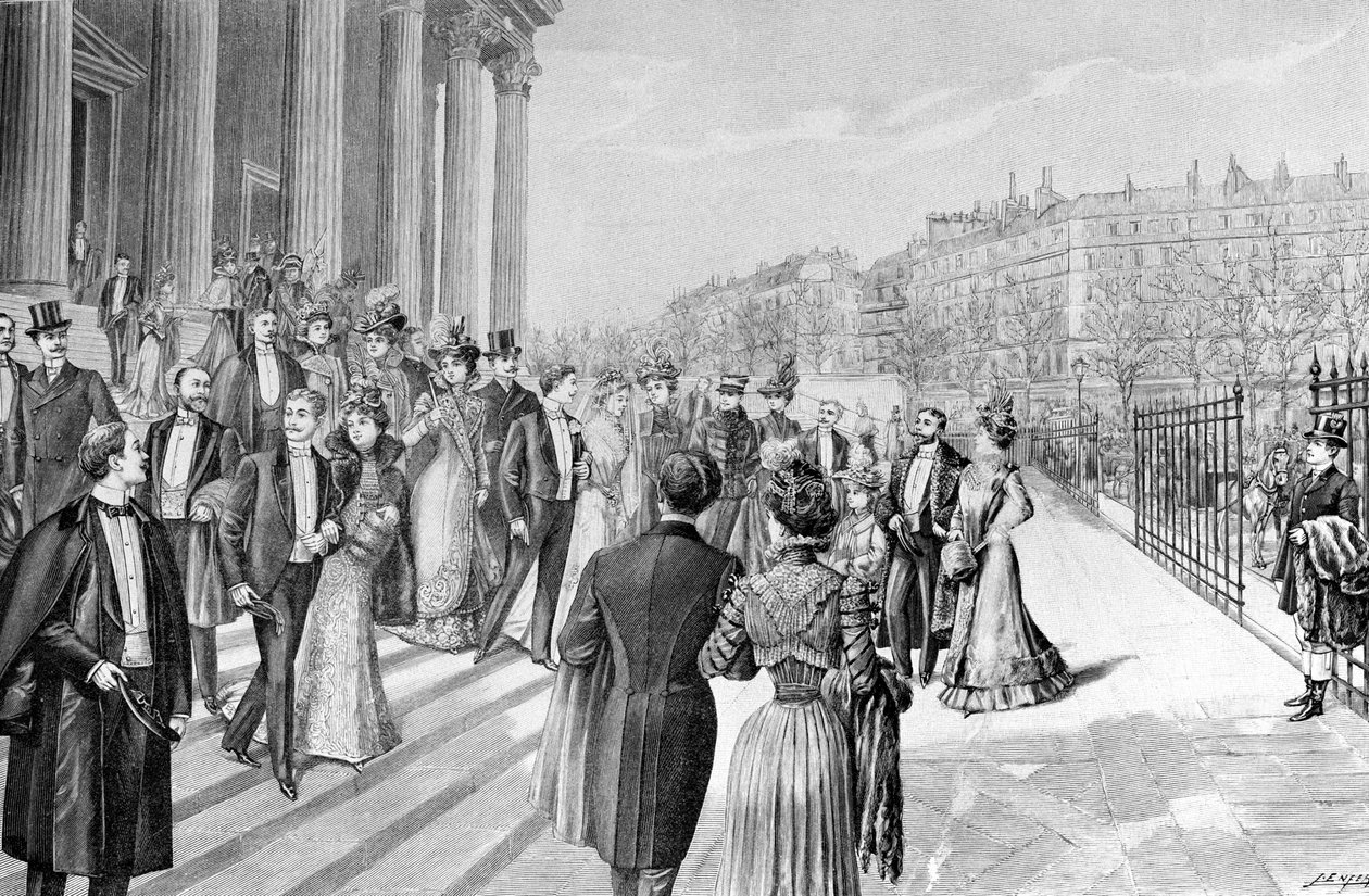 Skvělá svatba u Madeleine v Paříži. od Unknown artist