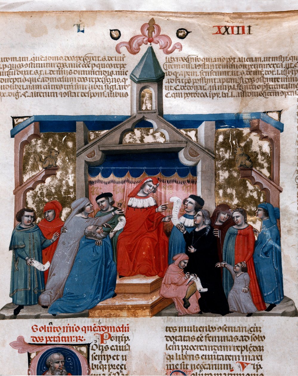 Právník uplatňující miniaturní zákon převzatý z Justiniánského zákoníku (Codex Justinianus), sbírky zákonů a institucí vydaných za římského císaře Justiniána I. Byzantského (483-565) od Unknown artist