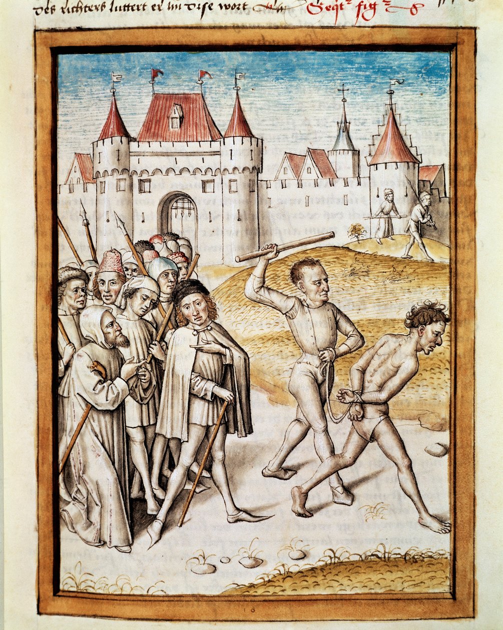 Muž je veden k Miniaturnímu mukám z německého překladu Bidpaiových bajek „Kalila (Calila) a Dimna“. (ms. 1389, fol. 16) kolem 1480 Chantilly, musee Conde od Unknown artist