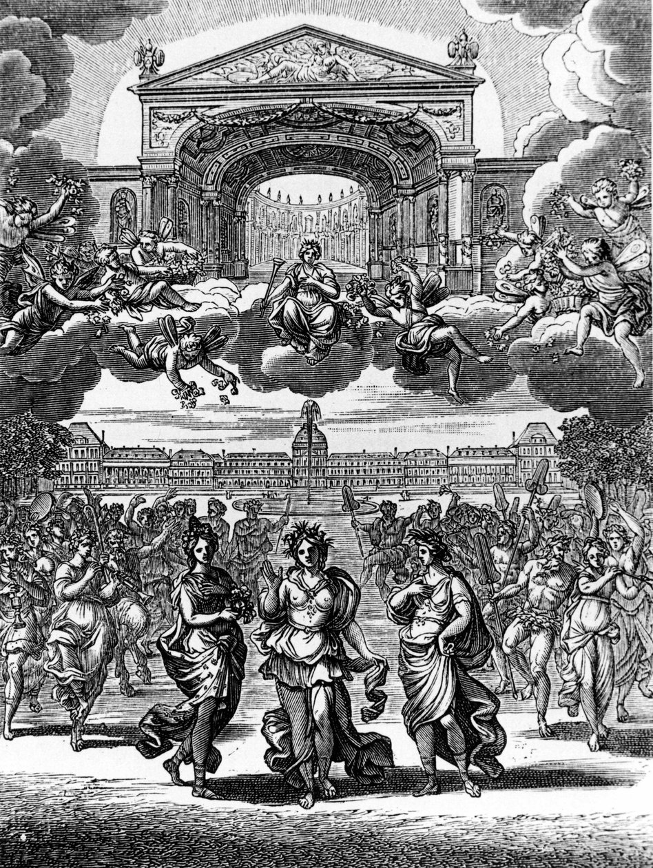Scéna Alceste od Jean Baptiste Lully (Giovanni Battista Lulli) (1632-1687). od Unknown artist