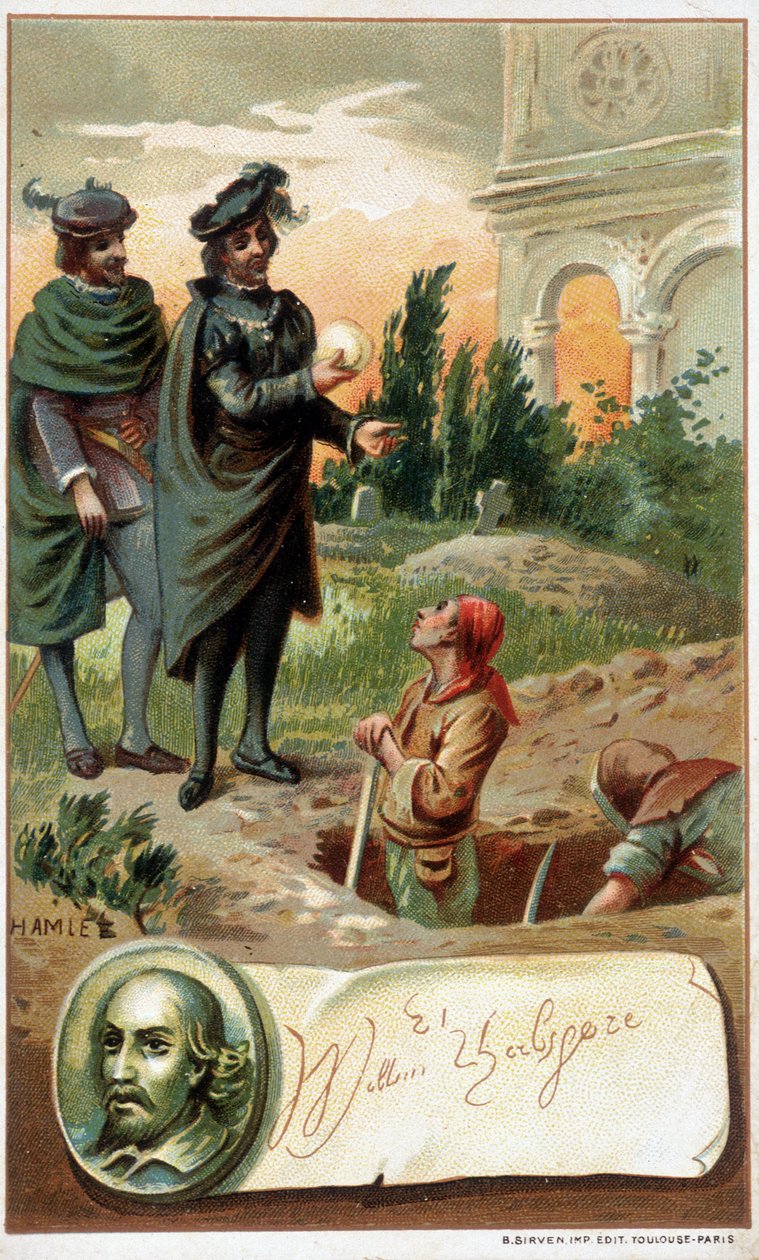 Scéna "Hamlet" od Williama Shakespeara - chromo. koncem 19. století od Unknown artist