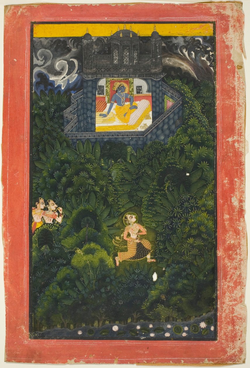 Abhisarika Nayika (hrdinka běžící za milencem) od Unknown artist