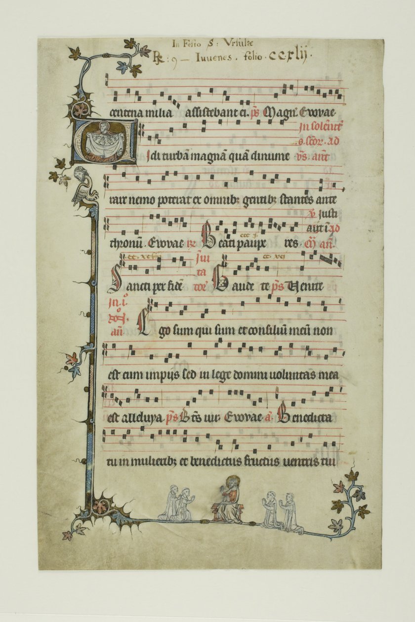 Abraham přitahující děti Izraele k hrudi a Kristus s klečícími mnichy, z antifonáře od Unknown artist