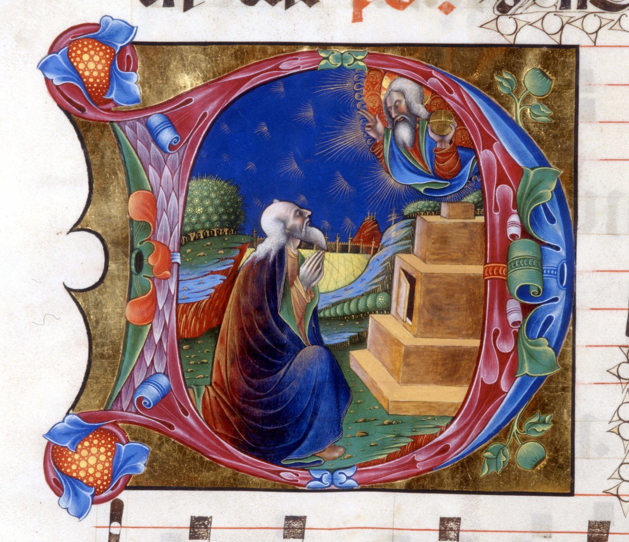 Abraham je pozván Hospodinem, aby opustil svou zemi. Miniatura z chóru z 15. století („civitatis“ od svatého Augustina). od Unknown artist