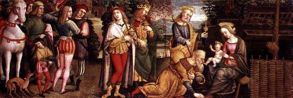 Klanění tří králů (olej na panelu) od Unknown artist