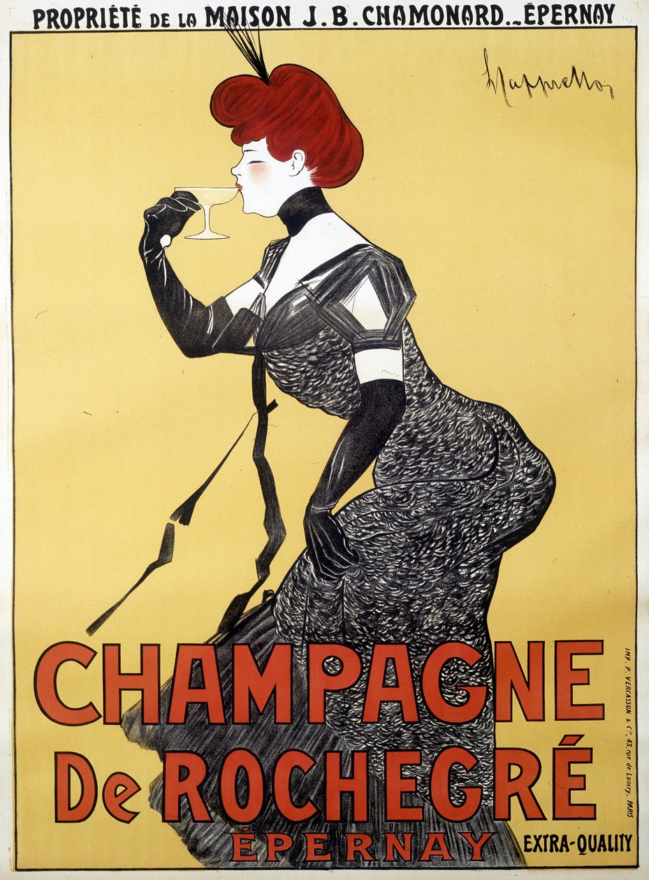 Reklamní plakát na Champagne de Rochegre - od Leonetta Cappiella (1875-1942), konec 19. století od Unknown artist
