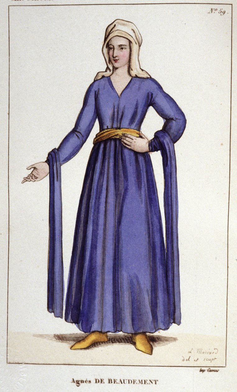 Agnès De Baudement, paní z Braine (1130-1218). od Unknown artist