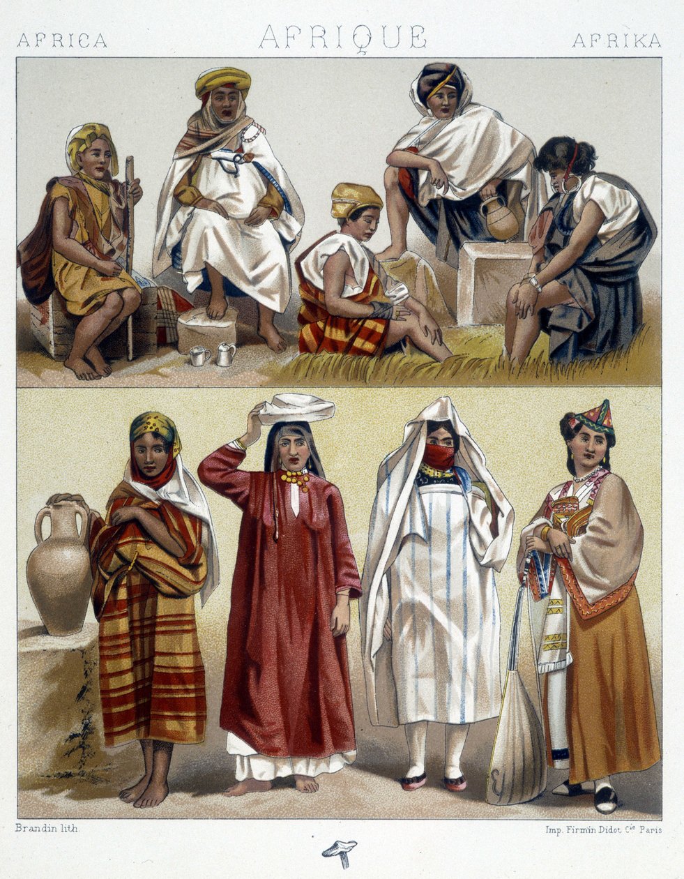 Alžírsko a Tunisko, oblíbené kostýmy - v „“Le Kostým historique““ od Racineta od Unknown artist