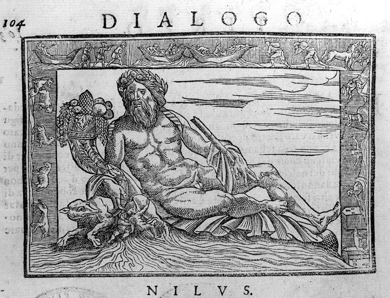 Alegorie Nilu, rytina 17. století. od Unknown artist