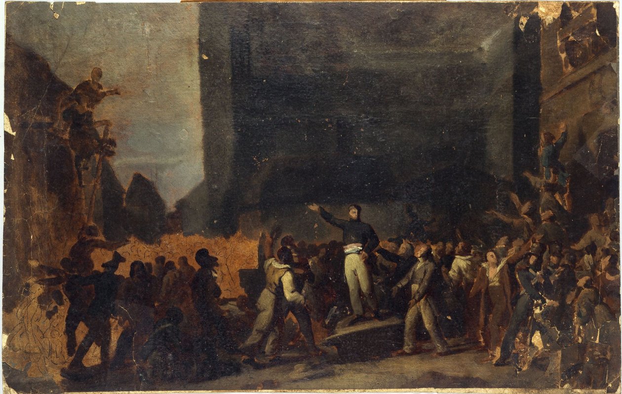 Alphonse Baudin (1811-1851) na barikádě na Faubourg Saint-Antoune, 3. prosince od Unknown artist