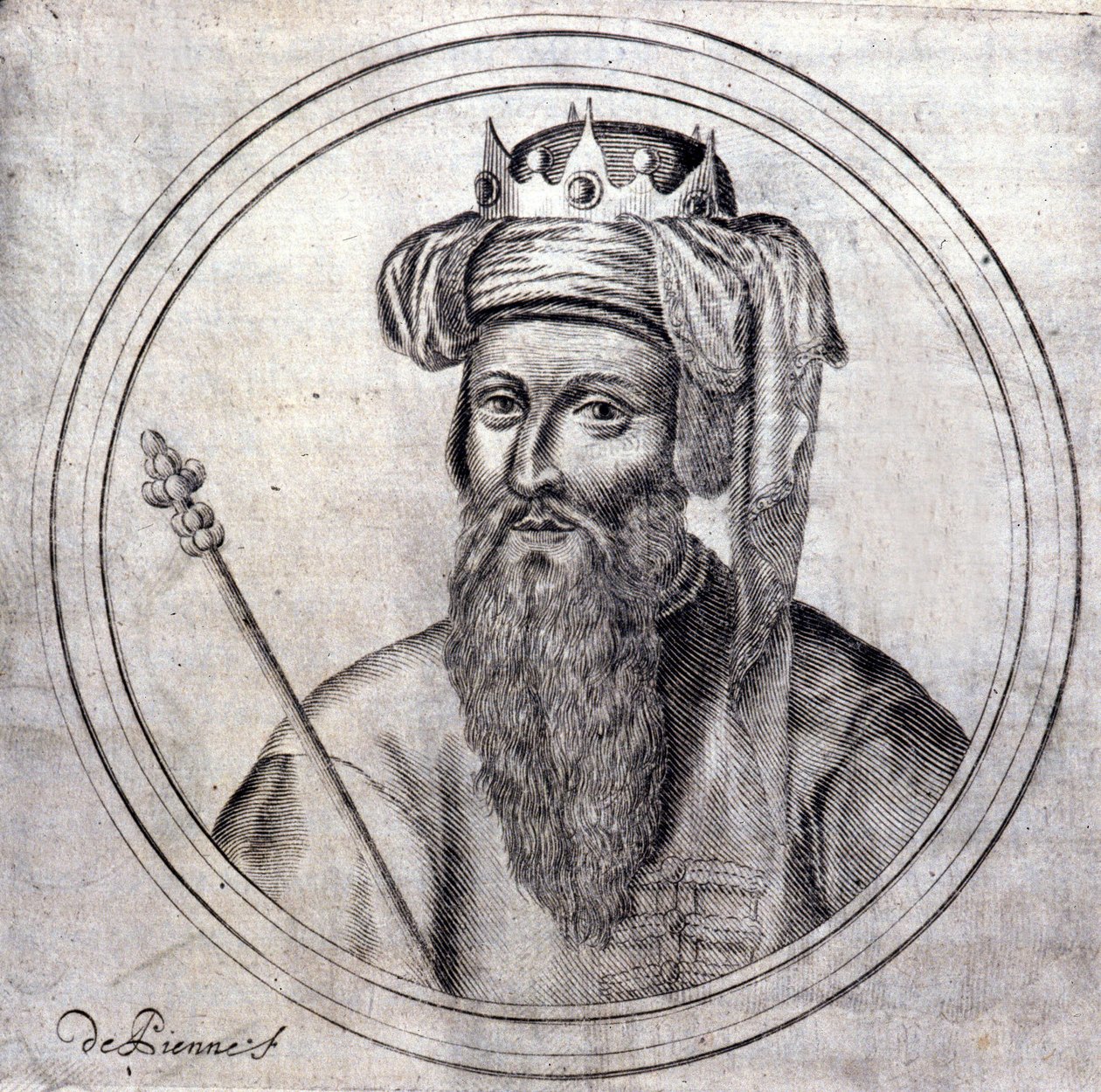 Amedee VIII (1383-1451), hrabě, tehdejší vévoda Savojský, poslední antipapež pod jménem Felix V. Rytina v „“ Genealogické historii královského rodu Savoye“ od Samuela Guichenoua, Lyon 1660. od Unknown artist
