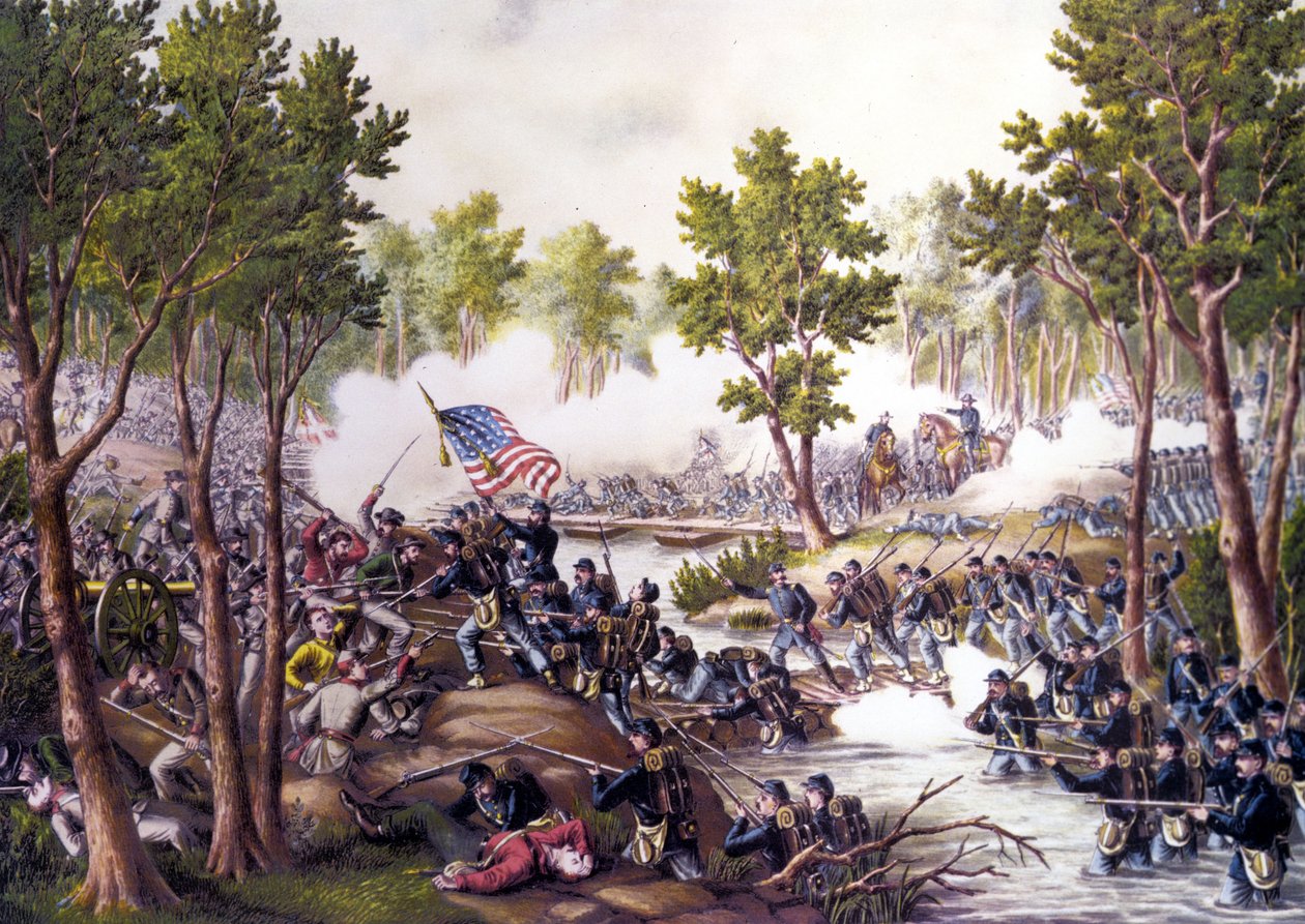 Americká občanská válka (1861–1865): Bitva u soudu ve Spotsylvánii (Virginie) 8.–21. května od Unknown artist