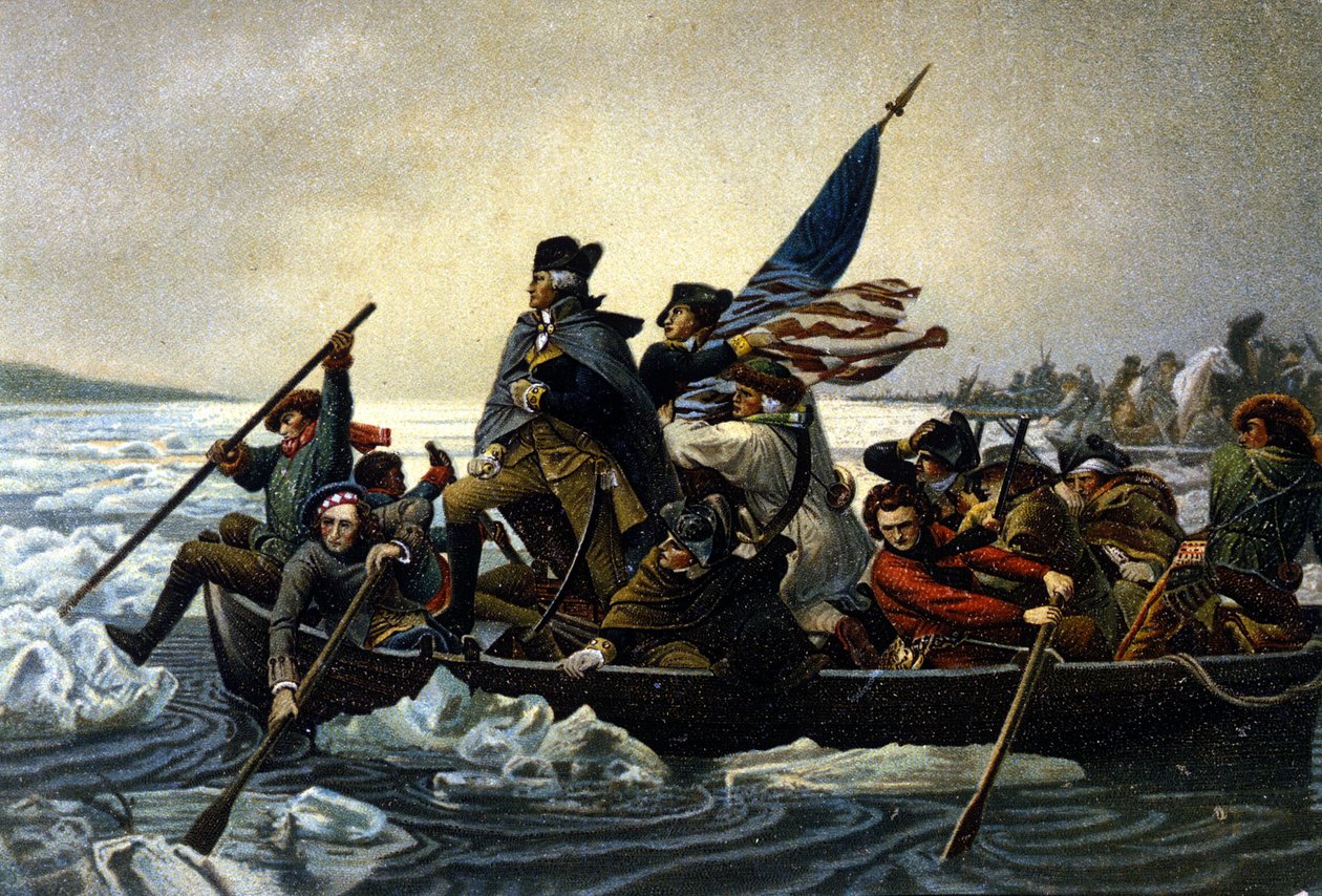 Americká válka za nezávislost. Washington překračující řeku Delaware. prosince 1776. od Unknown artist