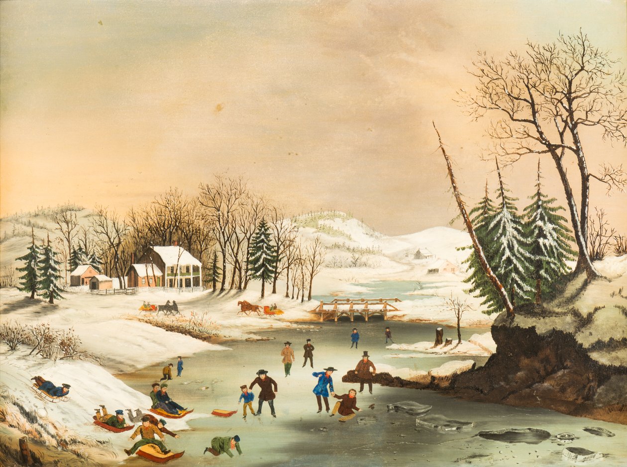 Americké zimní scény: Ráno, po roce 1853 (olej na plátně) od Unknown artist