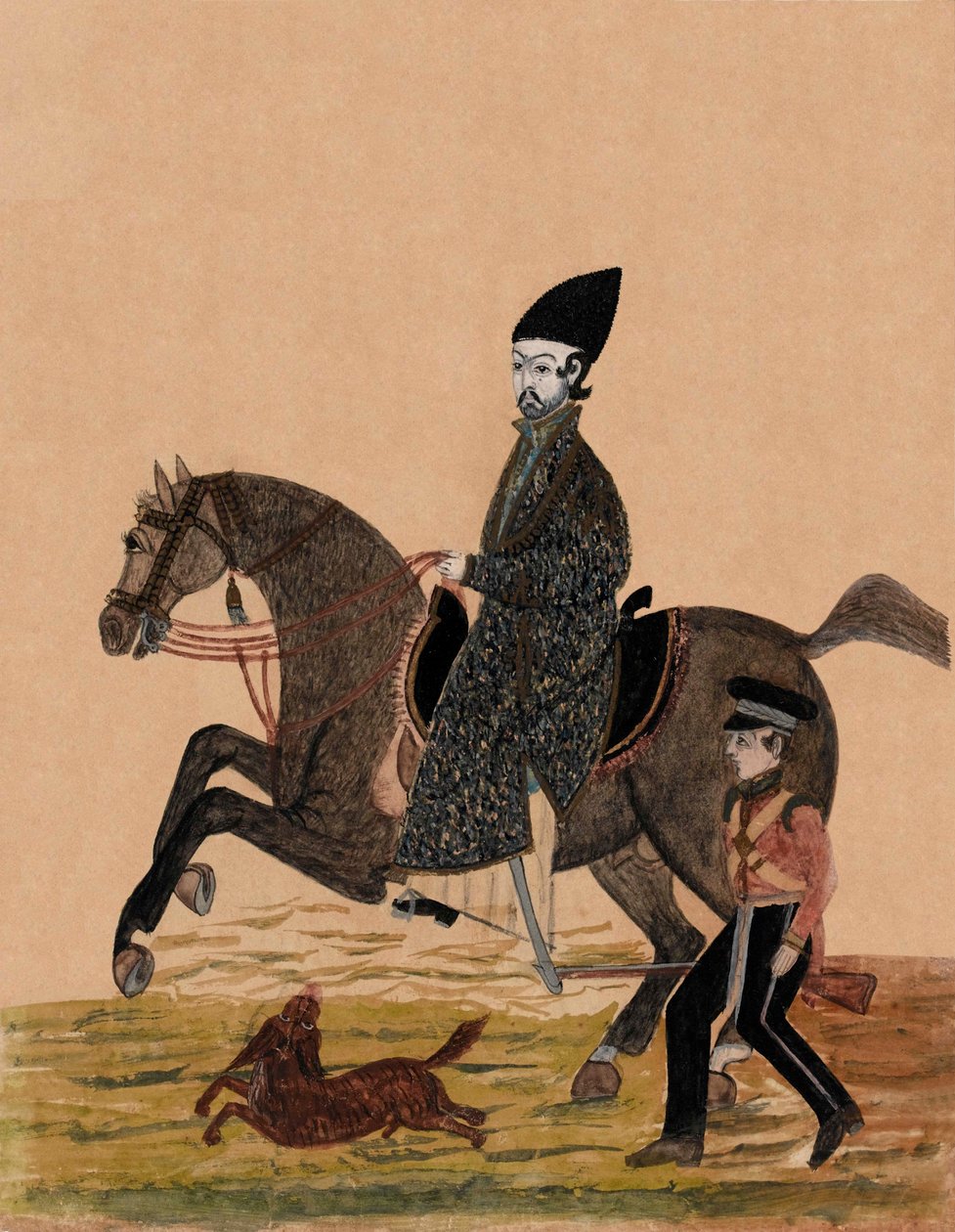 Afghánský Sirdar [důstojník] a britský voják, kolem roku 1841 (akvarel) od Unknown artist
