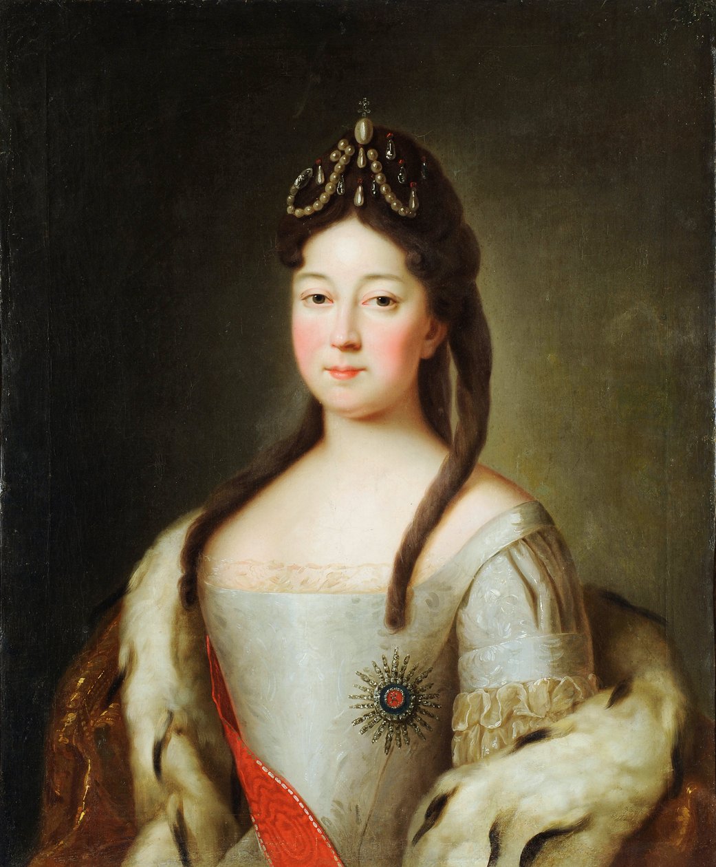 Anna Petrovna de Russie - Portrét carevny Anna Petrovna Ruska (1708-1728), dcera císaře Petra I. Ruska, Anonym. Olej na plátně, Poslední čtvrtina 18. stol., Státní muzeum architektury, historie a umění, Vladimír od Unknown artist