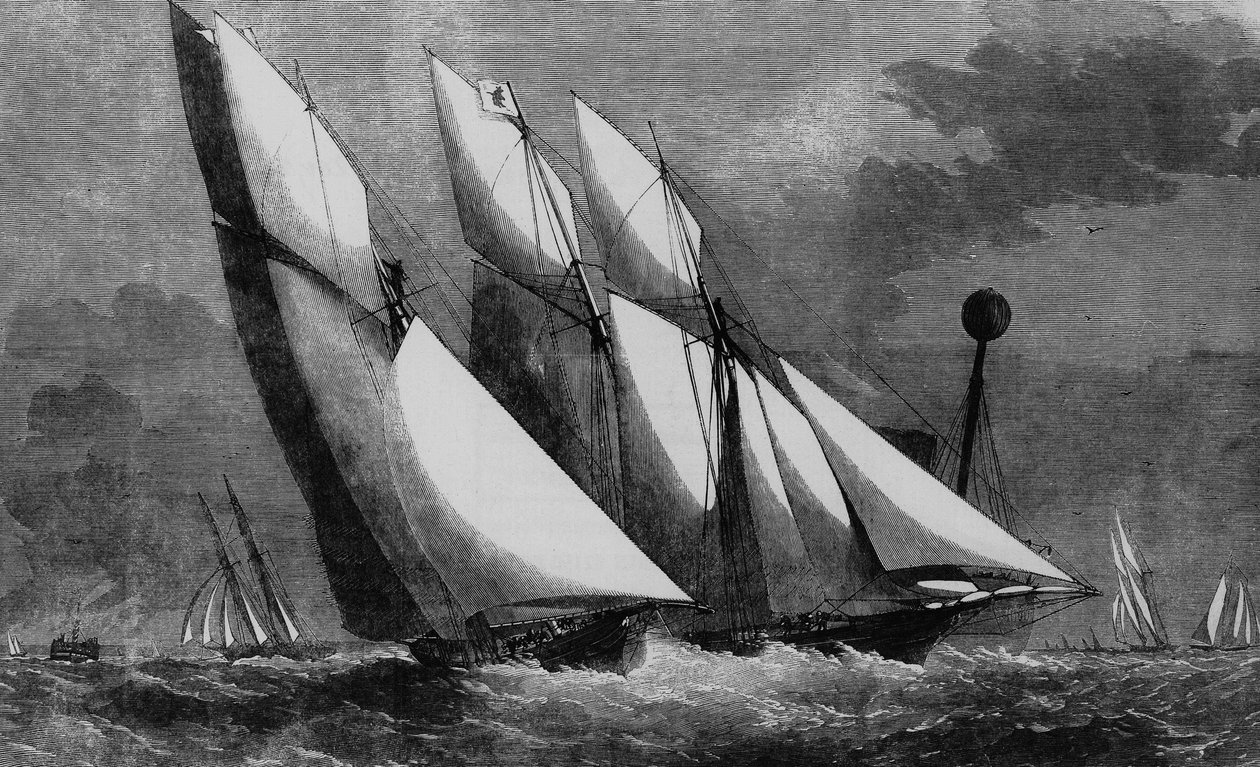 Každoroční závod Royal Thames Yacht Club: Galatea a Sharck v roce 1862, Bibl. des Arts deco. od Unknown artist
