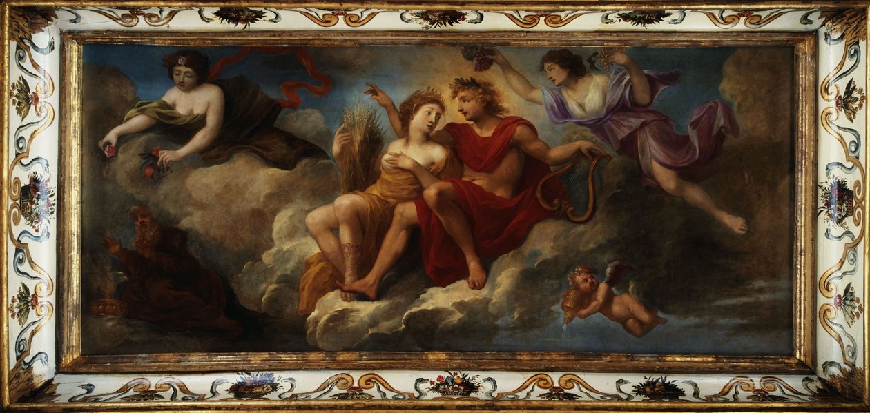 Apollón a čtyři roční období, jaro, léto, podzim a zima, mezi lety 1645 a 1655 (olej na plátně) od Unknown artist