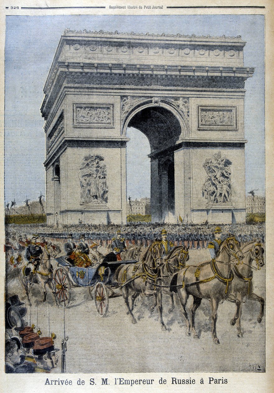 Příjezd ruského císaře Mikuláše II. do Paříže - v „“Le Petite Journal““ z 11.10.1896 od Unknown artist