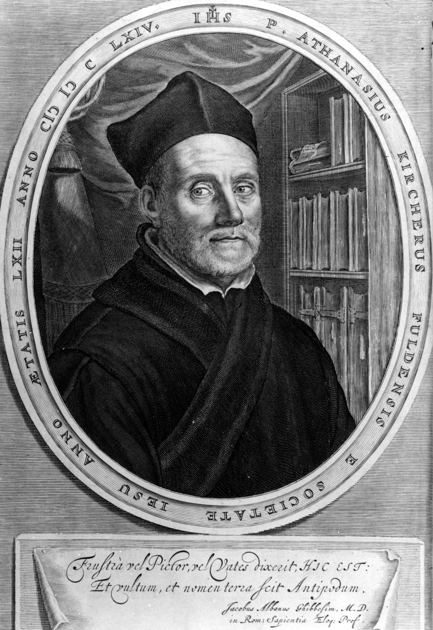 Athanasius Kircher (1601 - 1680), jezuita, orientalista a germanista - Rytina sd 18. stol. od Unknown artist